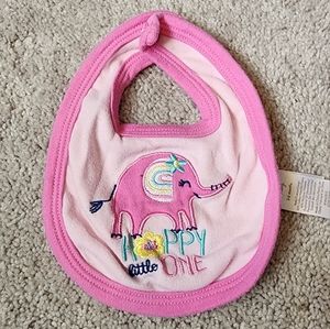 Pink Elephant 'Happy Little One' Bib